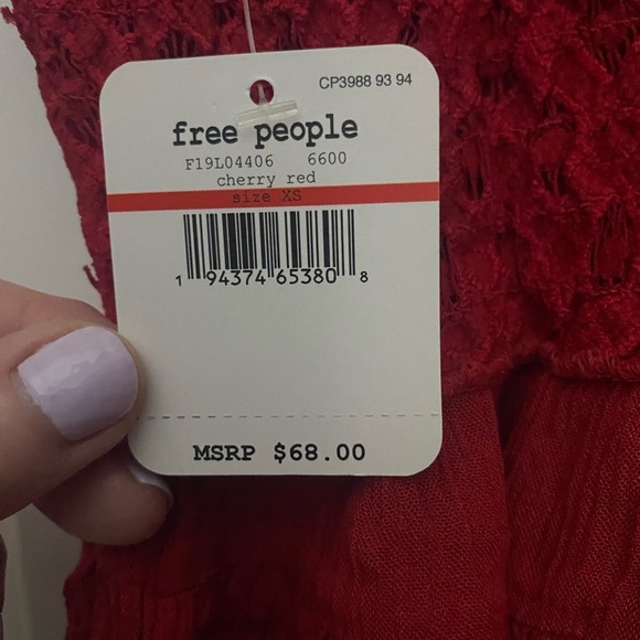 NWT Free People Adella Cami in Cherry Red🍒 - Picture 7 of 7